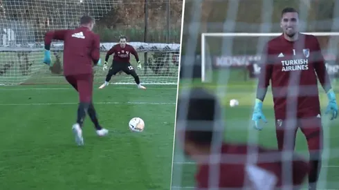 Hace todo bien: Armani pateó un penal y humilló al pibe Centurión