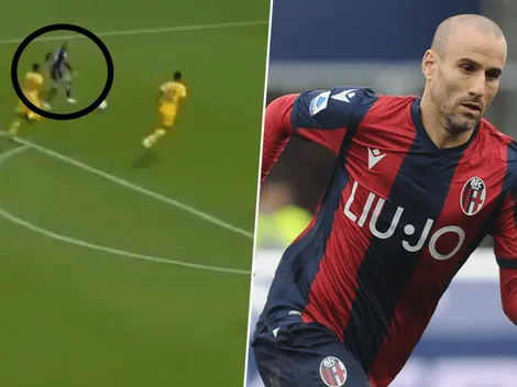 Inoxidable: golazo de Palacio, el joven de 38 años, en la paliza de Bologna