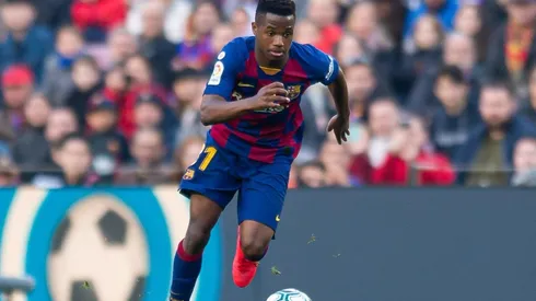 Ansu Fati durante un partido de Barcelona.