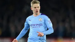 Oleksandr Zinchenko durante un partido de Manchester City.