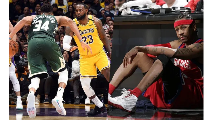 LeBron James, Giannis Antetokounmpo y Allen Iverson (Getty)