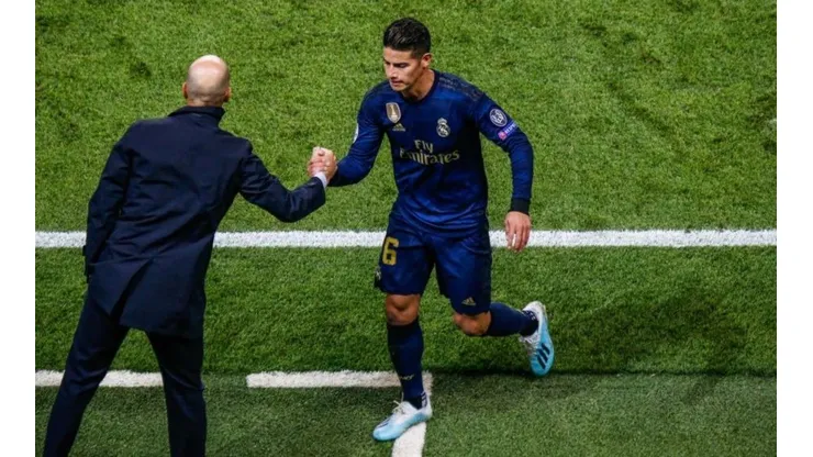 Zinedine Zidane y James Rodríguez en el Real Madrid.