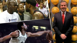 Michael Jordan, LeBron James, Bill Russell y Álvaro Martín (Getty Images y @alvaromartinoficial)