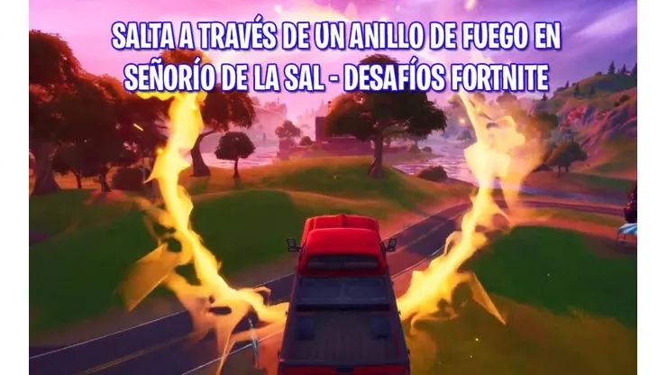 Como saltar a través del anillo de fuego de Señorío de la Sal - Desafíos Fortnite