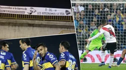 Foto de los jugadores de Boca, Juanfer Quintero y el pasacalle.