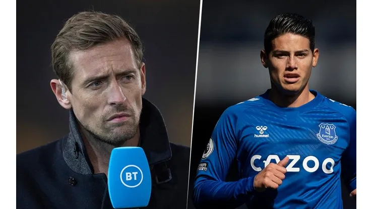 Peter Crouch y James Rodríguez.