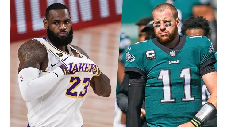 LeBron James y Carson Wentz (Getty)