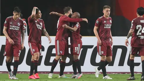 Foto del gol de Lucas Pratto, jugador de River.