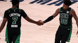 Jaylen Brown y Marcus Smart (Getty Images)