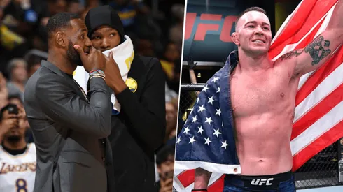 LeBron James, Kevin Durant y Colby Covington (Getty Images)