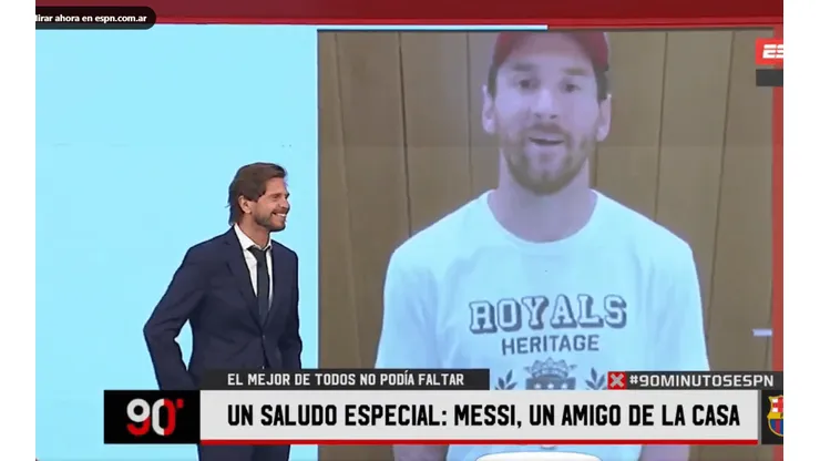90 Minutos se mudó a ESPN y arrancó con un saludo de Messi para Vignolo