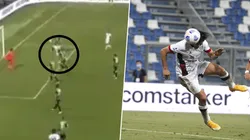 El tremendo cabezazo del delantero argentino.