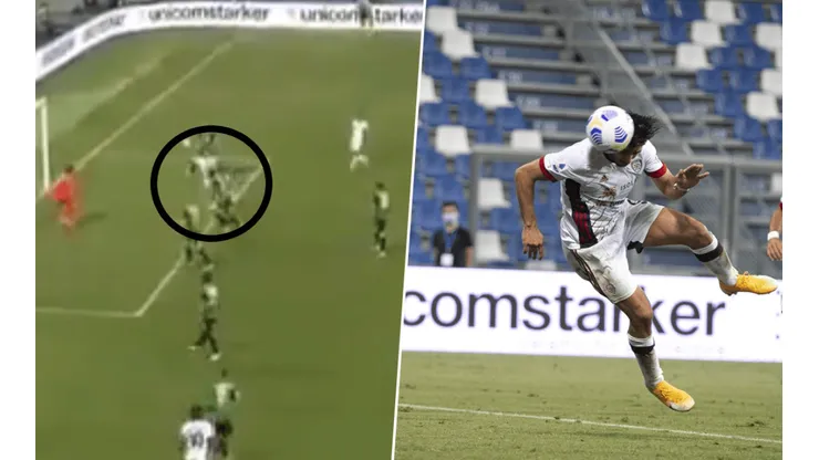El tremendo cabezazo del delantero argentino.