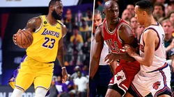 LeBron James, Michael Jordan y John Starks (Getty Images)