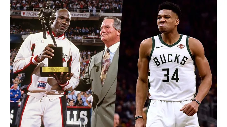Giannis Antetokounmpo y Michael Jordan (Getty)