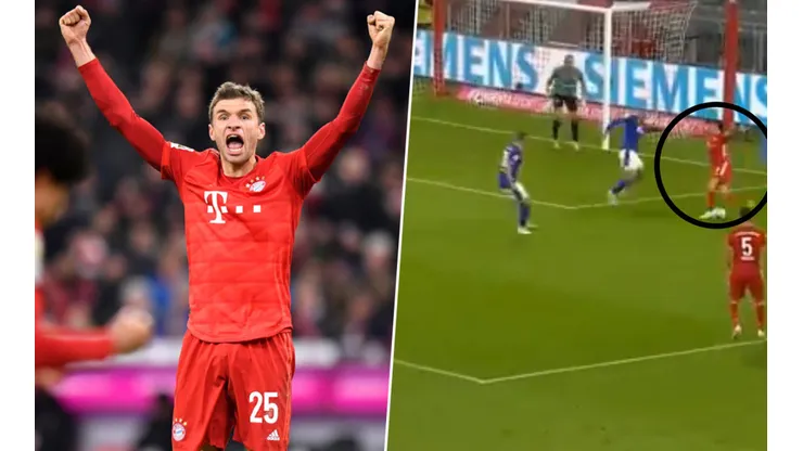 Lujo de Lewandowski y festejo de Müller.