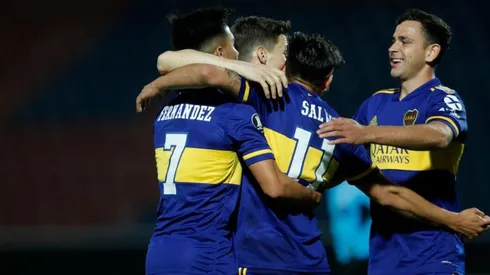 El festejo de los jugadores de Boca.
