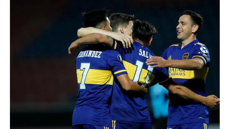 El festejo de los jugadores de Boca.
