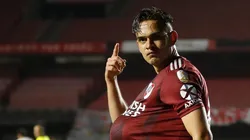 Foto de Rafa Borré celebrando su gol de ayer.