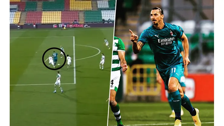 Golazo y festejo de Zlatan Ibrahimovic.