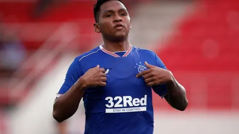 Así festejó Alfredo Morelos su primer doblete en la actual edición de la Europa League 20/21.