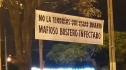 Los hinchas de Libertad recibieron a Boca con un cartel muy picante
