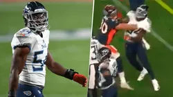 La expulsión de Rashaan Evans (Getty Images y captura de pantalla)