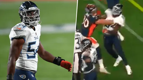 La expulsión de Rashaan Evans (Getty Images y captura de pantalla)