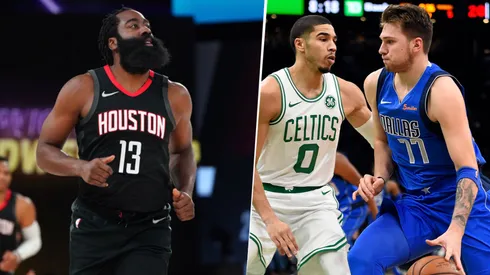 James Harden, Jayson Tatum y Luka Doncic (Getty Images)