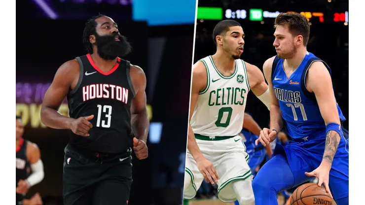 James Harden, Jayson Tatum y Luka Doncic (Getty Images)