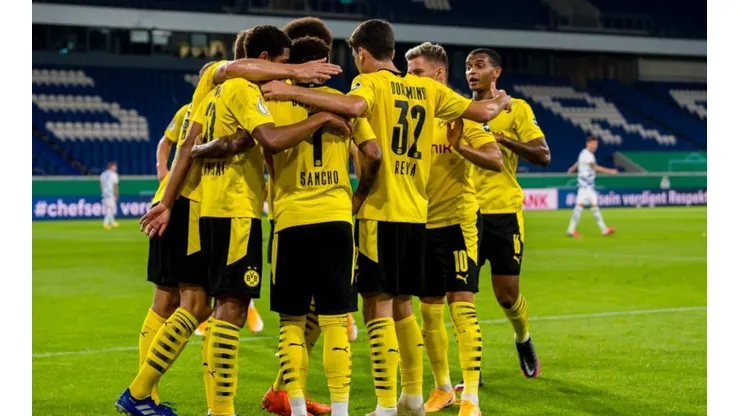 El festejo de los jugadores de Borussia Dortmund.