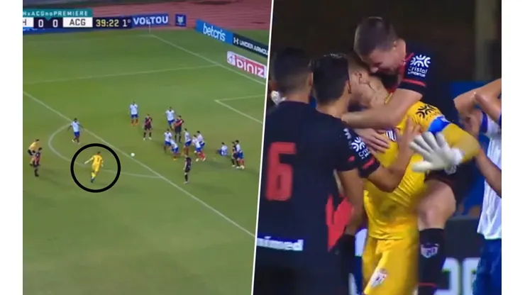 El golazo de Jean y el festejo posterior.