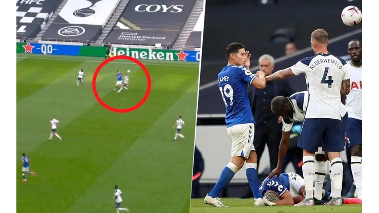 Así fue el lujo que tiró James en el duelo entre Tottenham y Everton.