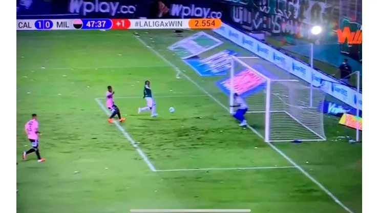 Así fue el gol de Jhon Vásquez para el 1-0 parcial del Cali sobre MIllonarios.
