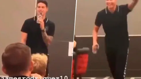 Así fue el bautizo de James Rodríguez con sus compañeros del Everton.