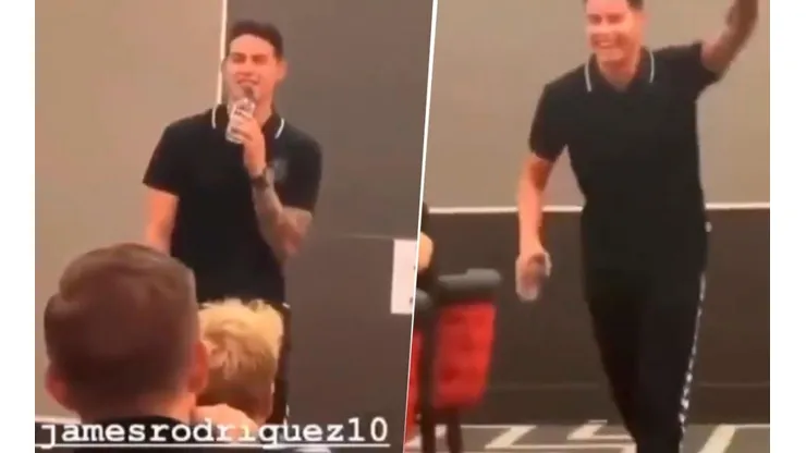 Así fue el bautizo de James Rodríguez con sus compañeros del Everton.