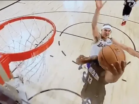 VIDEO: Caruso ridiculizó a Harden con un tapón de otro nivel