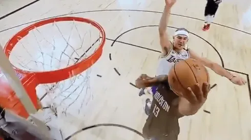 VIDEO: Caruso ridiculizó a Harden con un tapón de otro nivel