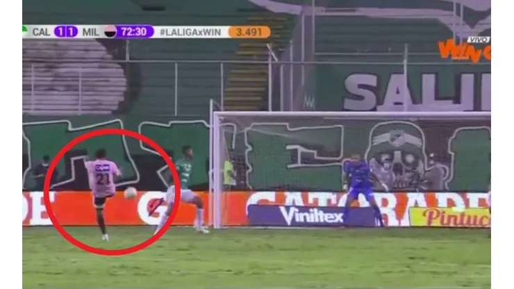 Así fue el golazo de Juan Carlos Pereira para el 1-1 entre Cali y Millonarios.