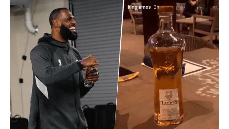 LeBron James celebró el triunfo de los Lakers con tequila (Getty y @kingjames)