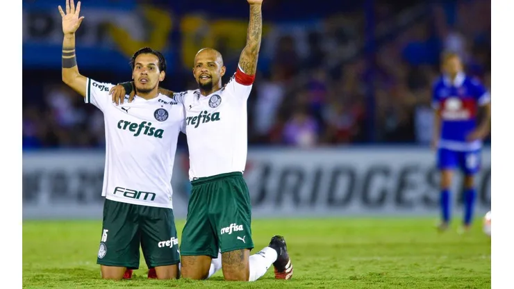 Foto de los jugadores de Palmeiras en la cancha de Tigre.