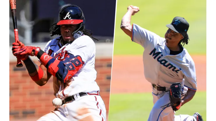 Ronald Acuña Jr. y José Ureña (Getty Images)