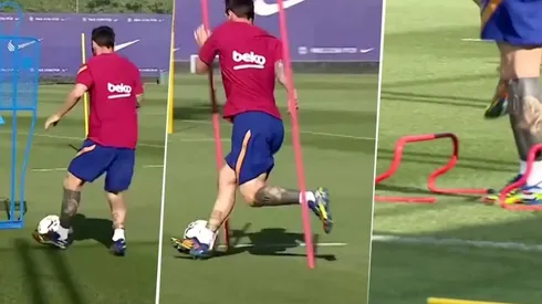Video: así fue el primer entrenamiento de Messi con Barcelona