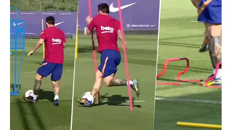 Video: así fue el primer entrenamiento de Messi con Barcelona