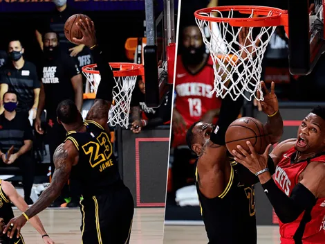 Una locura llamada LeBron: alley-oop a una mano y tapa descomunal
