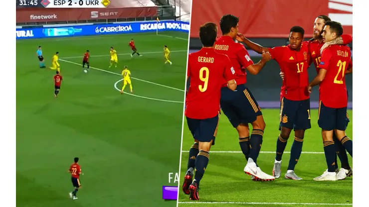 Golazo y festejo para Ansu Fati.