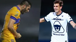 André-Pierre Gignac y Juan Ignacio Dinenno (Getty)