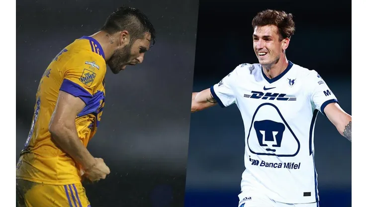 André-Pierre Gignac y Juan Ignacio Dinenno (Getty)