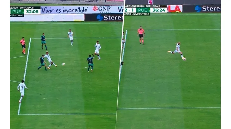 Golazo de Favio Álvarez y polémico penal para Pumas. (Captura)