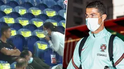 A Cristiano lo retaron por no usar el barbijo en pleno partido de Portugal